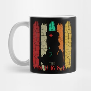 Nursing - Retro Style Nurse Vintage Silhouette Mug